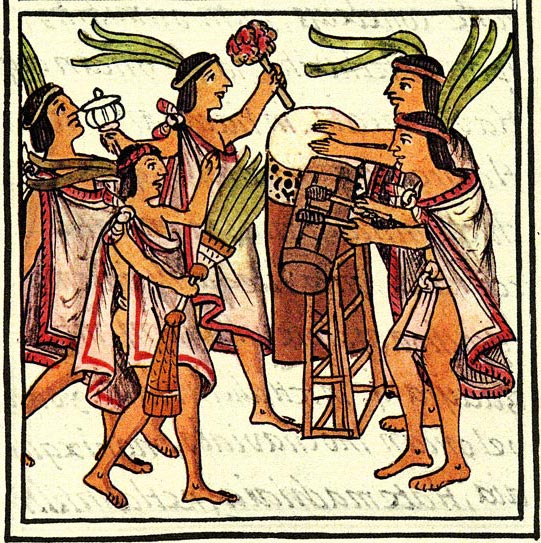 Aztec drummers and music makers. Florentine Codex