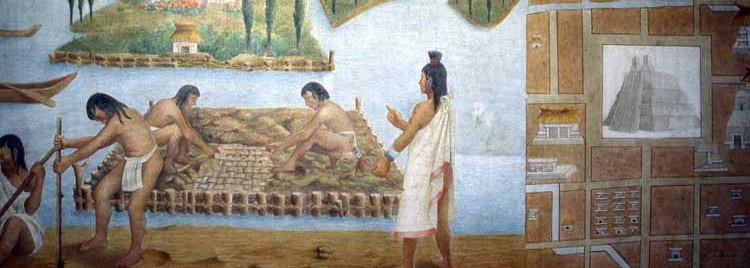 People farming on the chinampas