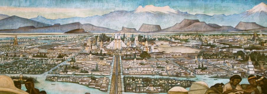Diego Rivera panorama of Tenochtitlan